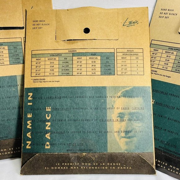 3 Pairs Leo's 414-21 Black Girl's Size 6x-7 Intermediate Firm Convertible Tights - Picture 7 of 9